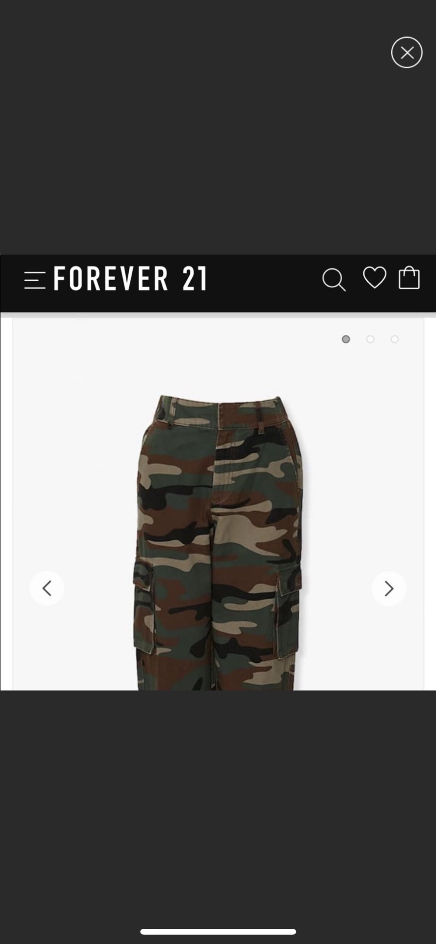 Brand new Forever 21 camo cargo pants