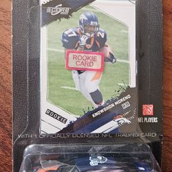Denver Broncos Moreno NFL Die Cast 1:64 Vehicle with Rookie Card