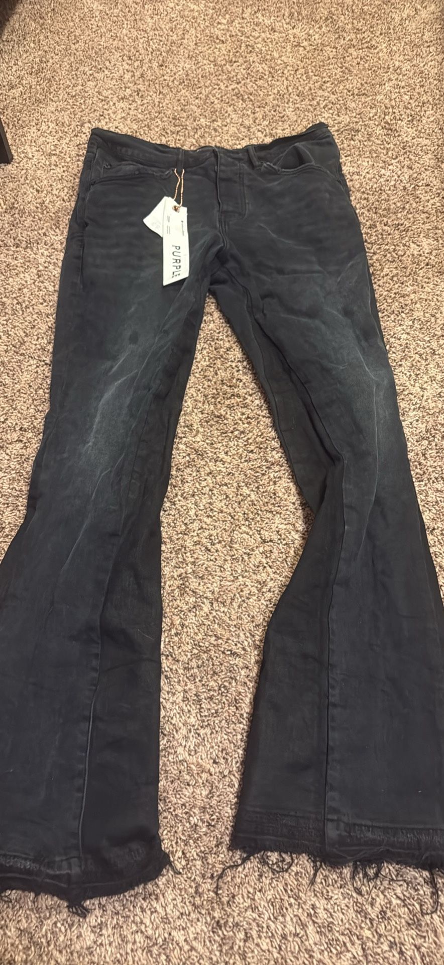 Black Flared Purple Brand Jeans