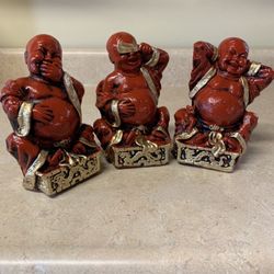 See No Evil Buddha Statues Set 