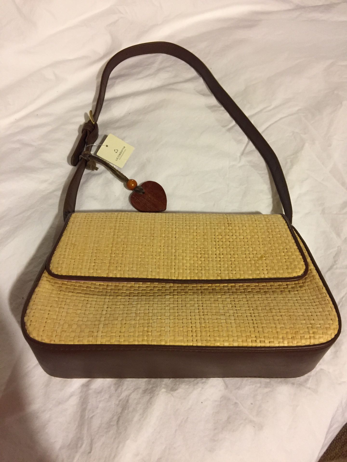 Straw and Leather Purse