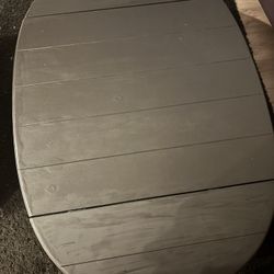  Lack And Grey Coffee Table - Oval And Square