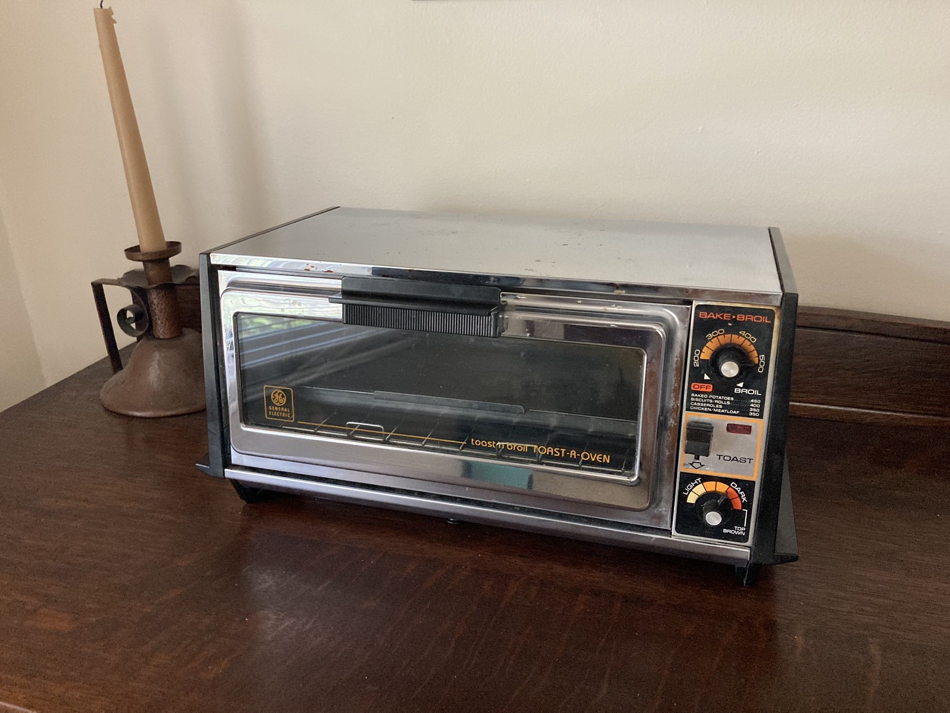 Vintage GE General Electric Toaster Oven Bake-n-Broil Mid century Modern MCM