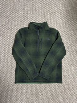 The North Face Casual Outdoor Men’s Green Plaid Quarter Zip Pullover Sweater 