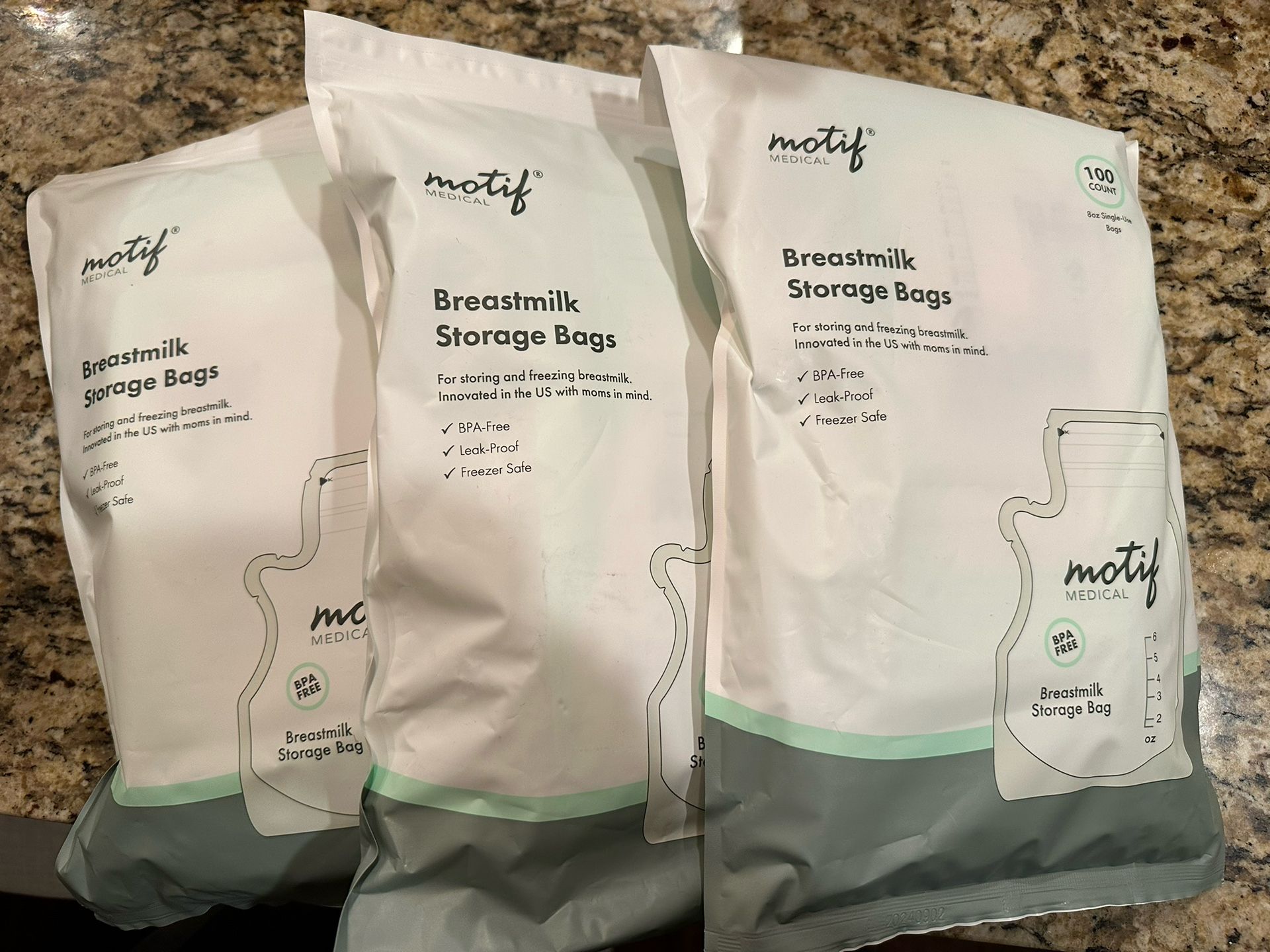 Brand new Motif Medical Milk Storage Bags - 300ct Clear