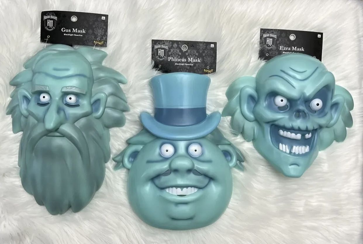 Haunted Mansion ghost masks set of 3 Gus Phineas Ezra halloween costume Spirit