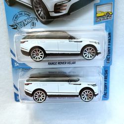 Hot Wheels #237 Range Rover Velar White Kroger Exclusive Lot Of 2 Cars