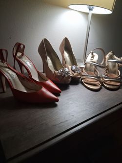 3  pairs of women's high heels size 6