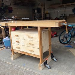 Sjobergs Work Bench With Custom Cabinet