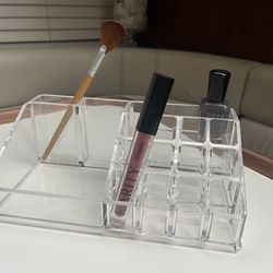 clear acrylic cosmetic makeup tiered organizer