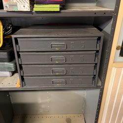 Metal Toolbox , 4 Sliding Shelve That Are Removable, 12 1/2” X 20 1/2” 
