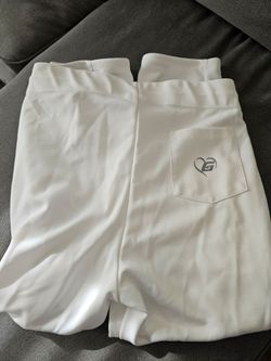 The Gluv Athletique Softball Pants, white, XL, no belt loops.