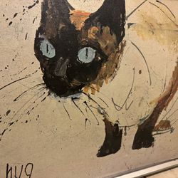 Vintage Fridz ttRudolf Hug Siamese Cat on canvas!
