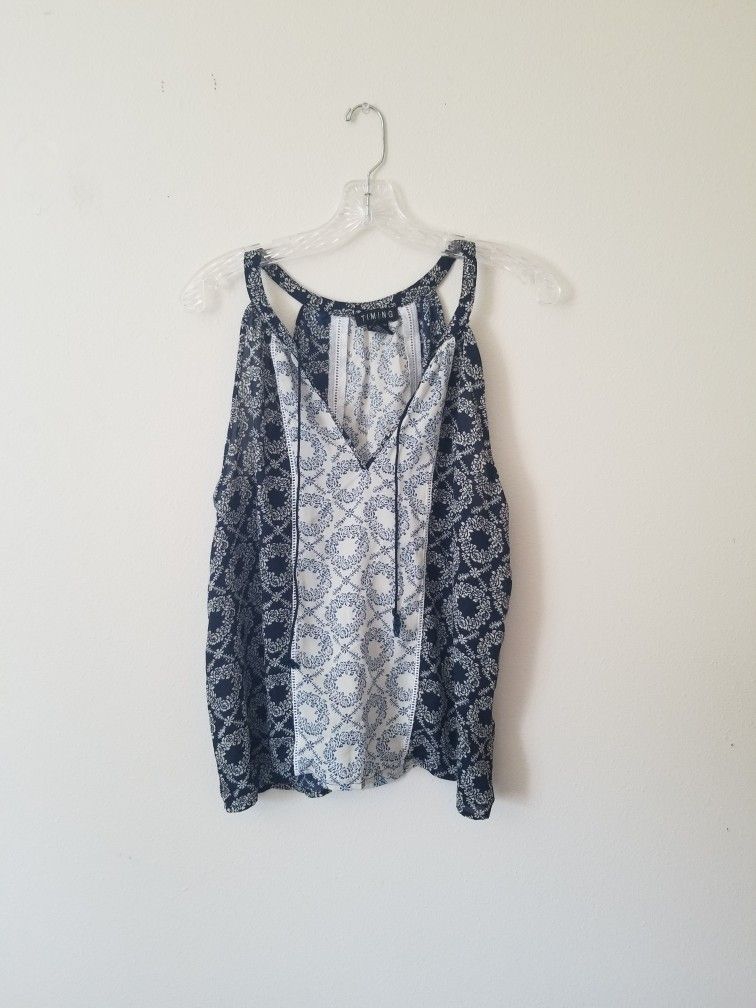 Navy And White Tank Top