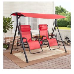 Zero Gravity Porch Swing With Center Console