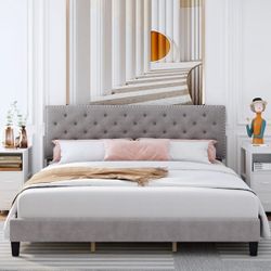 King Size Upholstered Bedframe 