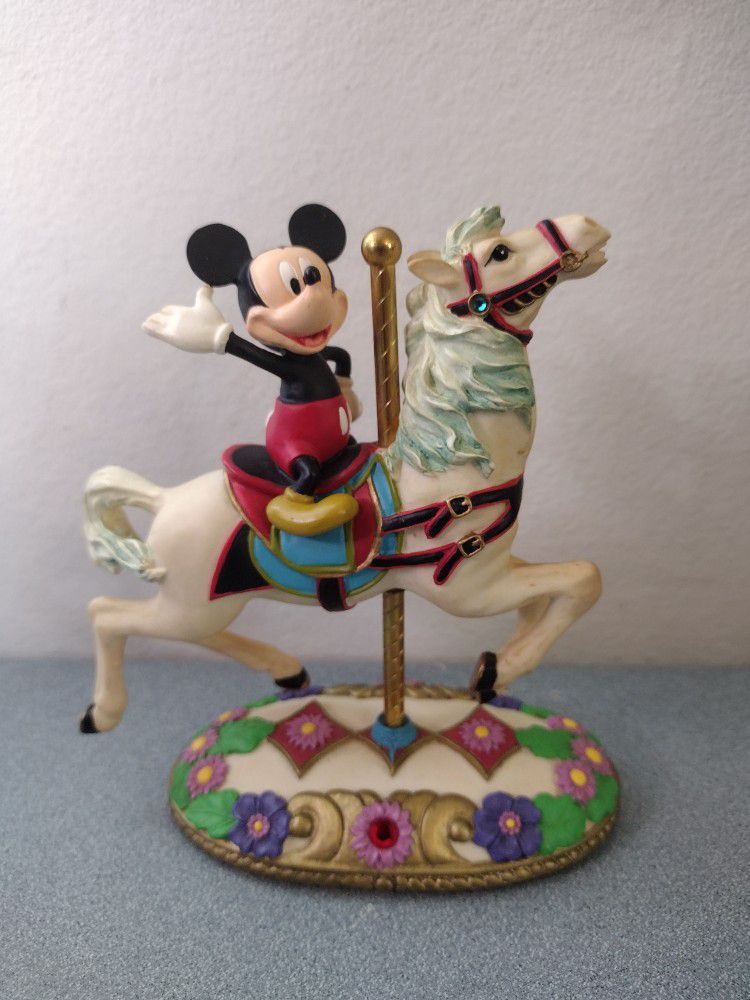 Disney Mickey Mouse Carousel Horse Figurine Jeweled Collection 