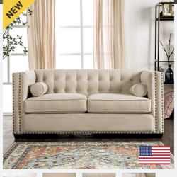 Beige Loveseat | New In Box | Velvet Like Material