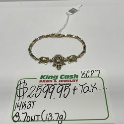TURTLE BRACELET 14K3T, 8” LENGHT, 13.7 GRAMS