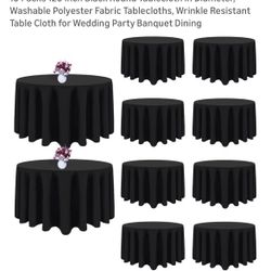 Round Black Table Linens 120 Inch