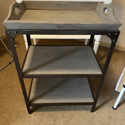 Small Metal & Barn Wood Tray-Top Shelf