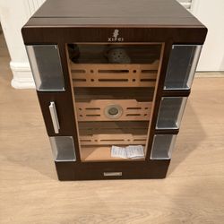 Humidor Cabinet with 5 Acrylic Display Cases, Adjustable LED Lighting, Cedar Shelves & Drawer Pick up Redondo beach - BRAND NEW in box 140 OBO
