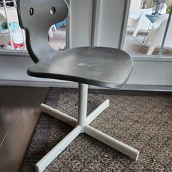 Scratched Up But Good Solid Children's Chair Grey White