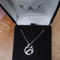 Kay Jewelers Silver Heart Pendant Necklace
