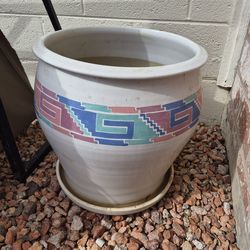Tera Cotta Glazed Native Design Pot