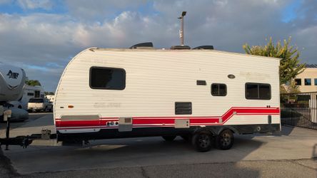 2014 Forest River 25' (30' overall) toy hauler travel trailer command center w fuel station enclosed car hauler mobile shop
