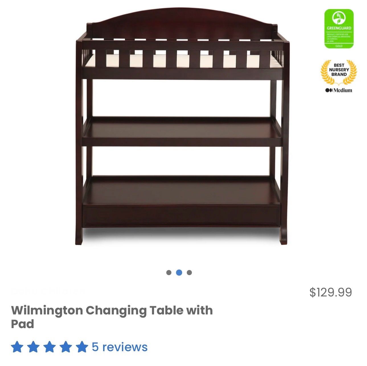 New Brown Baby Changing Table / New In Box