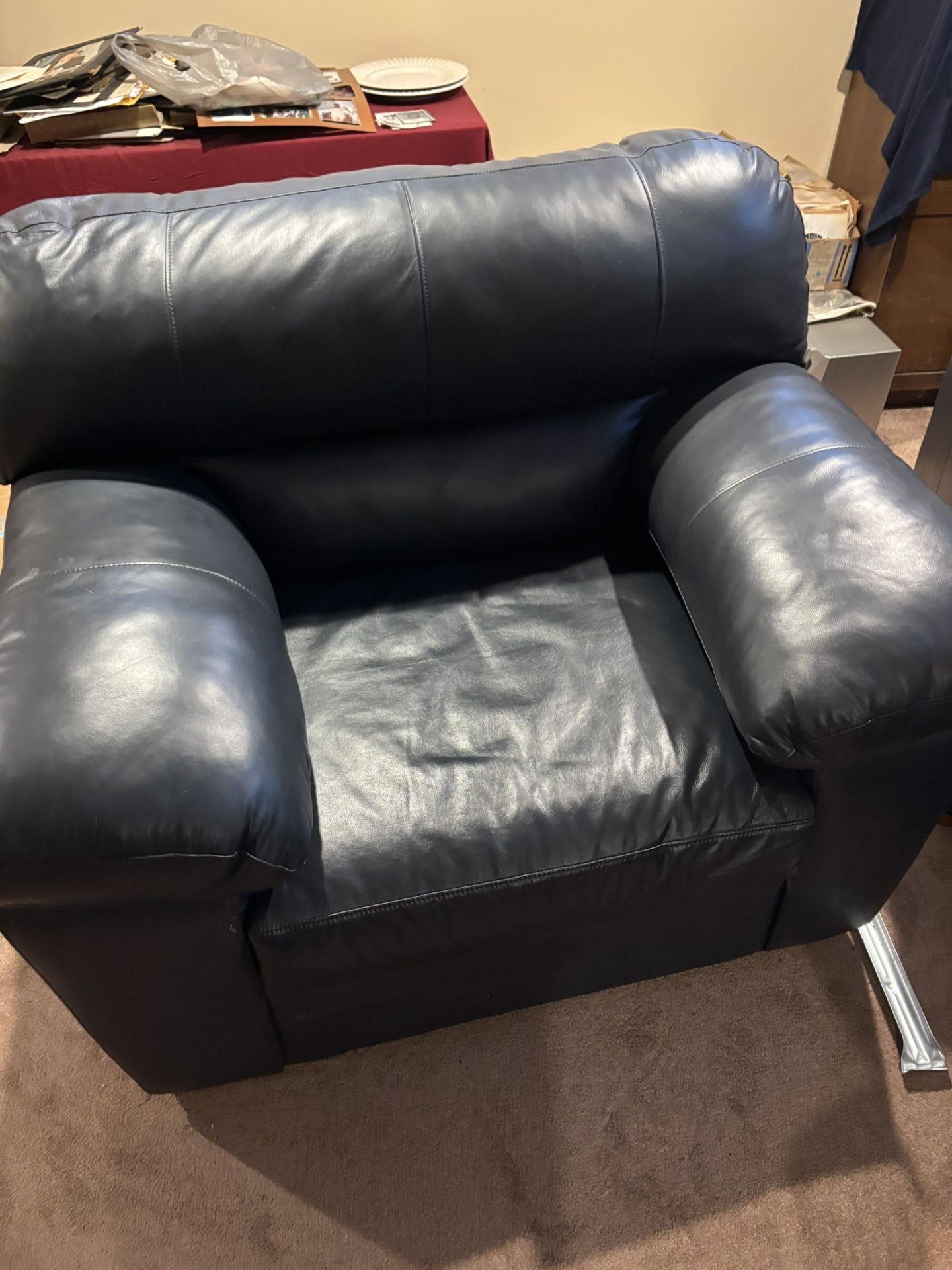 Black Leather Living Room Set