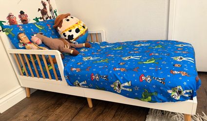 IKEA toddler bed with waterproof mattress