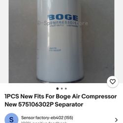 1PCS New Fits For Boge Air Compressor New 575106302P Separator