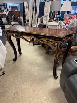 Ornate Console Table with Cabriole Legs