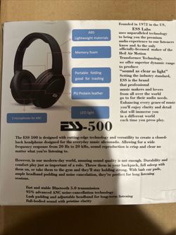 ESS ESS-500 Bluetooth Over-Ear Headphones w/ ANC Foldable, Black