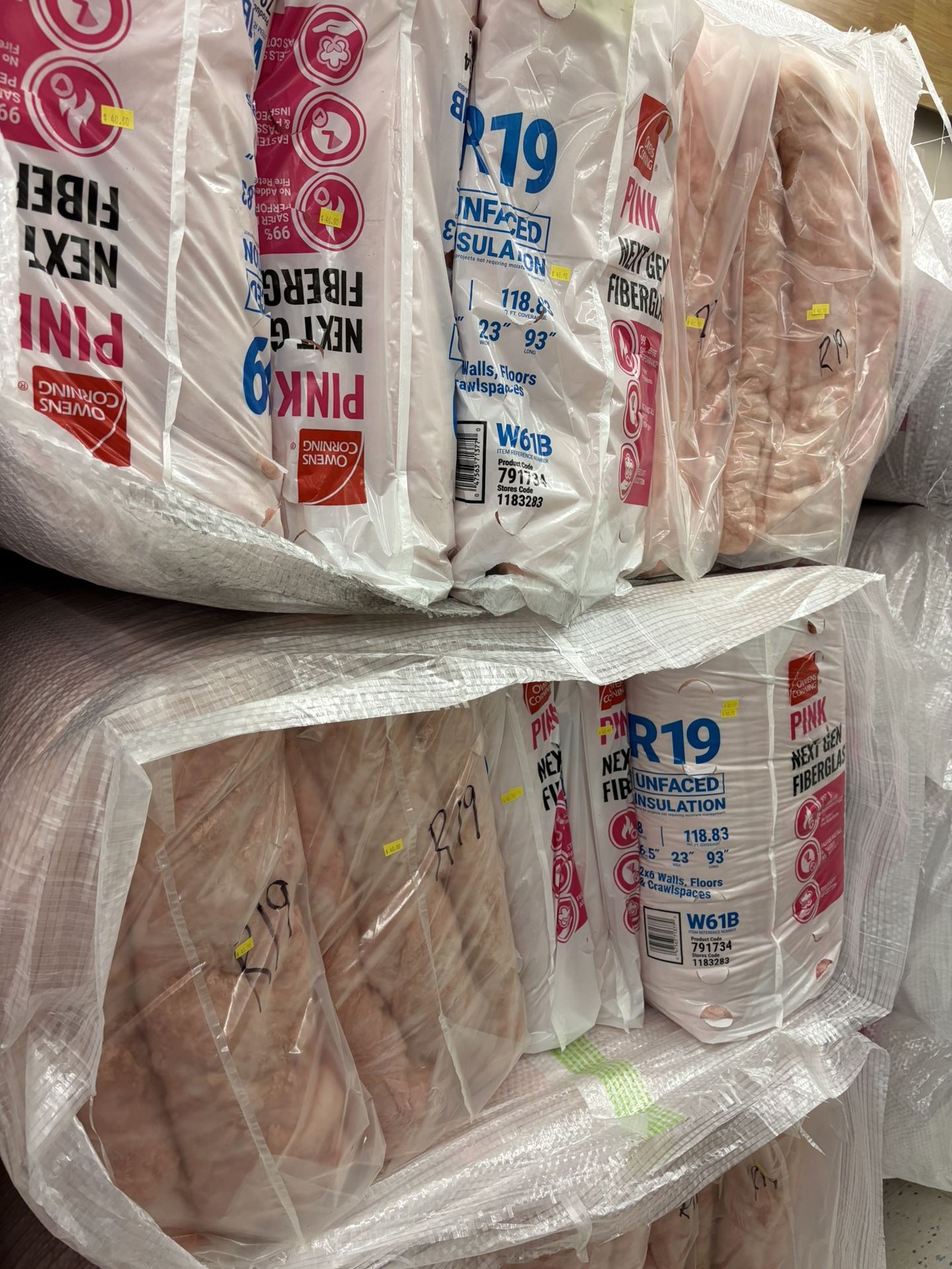 R19 Unfaced 23” Insulation