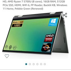 Dell Inspiron 14 2 In 1 Convertible Laptop/tablet Ryzen 5700u 16gb Ram 512gb Ssd 