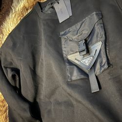 Black Prada Sweat Shirt Sz M L