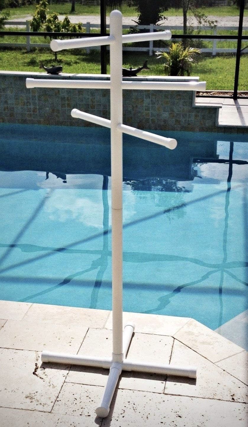 PVC Poolside Towel Hanger Tree Rack Patio