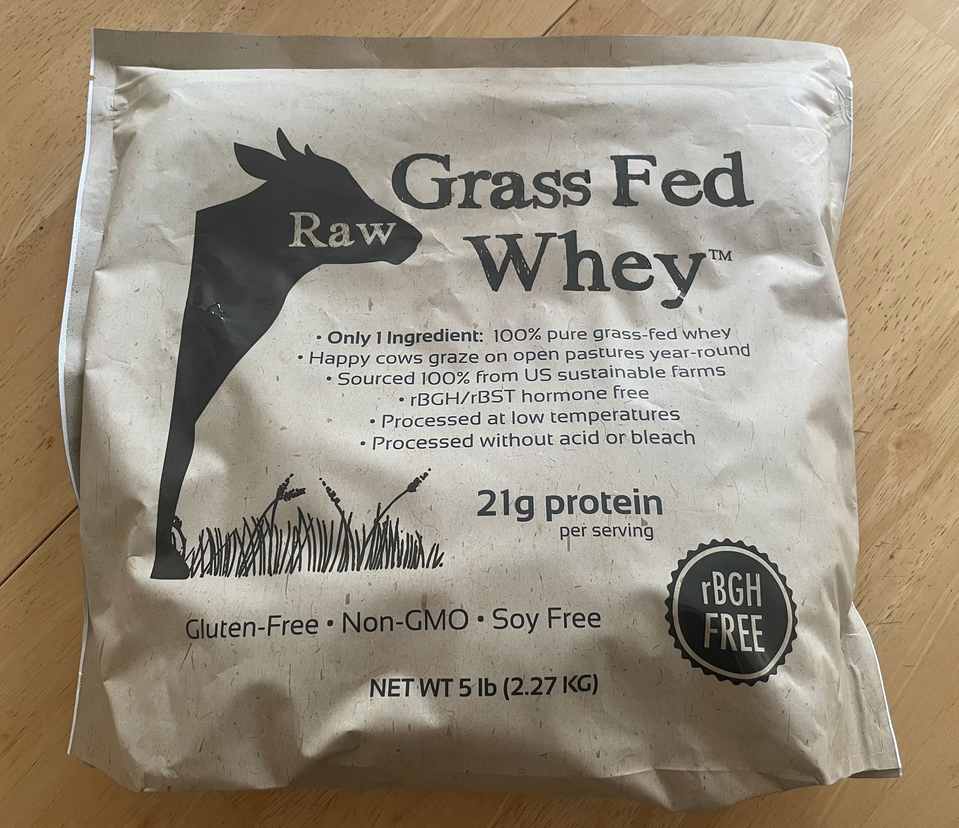 Raw Grass Fed Whey Protein 5lbs