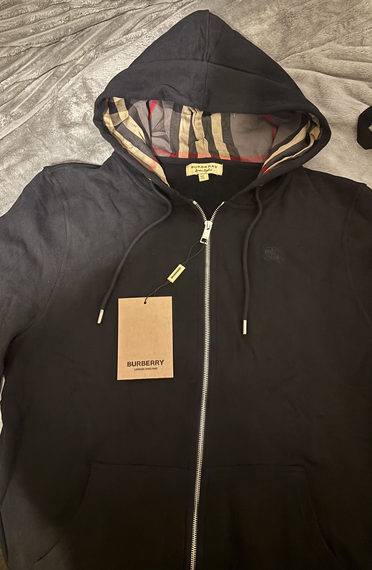 Burberry Unisex Zip up Hoodie Size Large