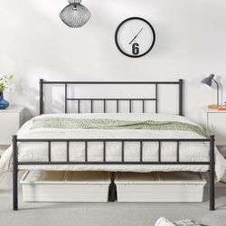 Metal Twin Bed With Mattress 