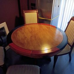 52-in round table solid wood very sturdy