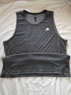 Men's Adidas tank top new vintage xl gray black