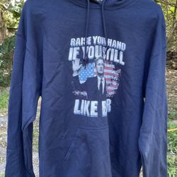 George W. Bush Navy Blue “Raise Your Hand If You Still Like Beer” Graphic Hoodie