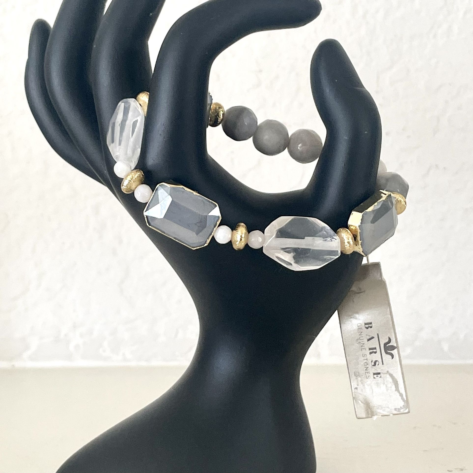 Barse Agate And Moonstone Bracelet 