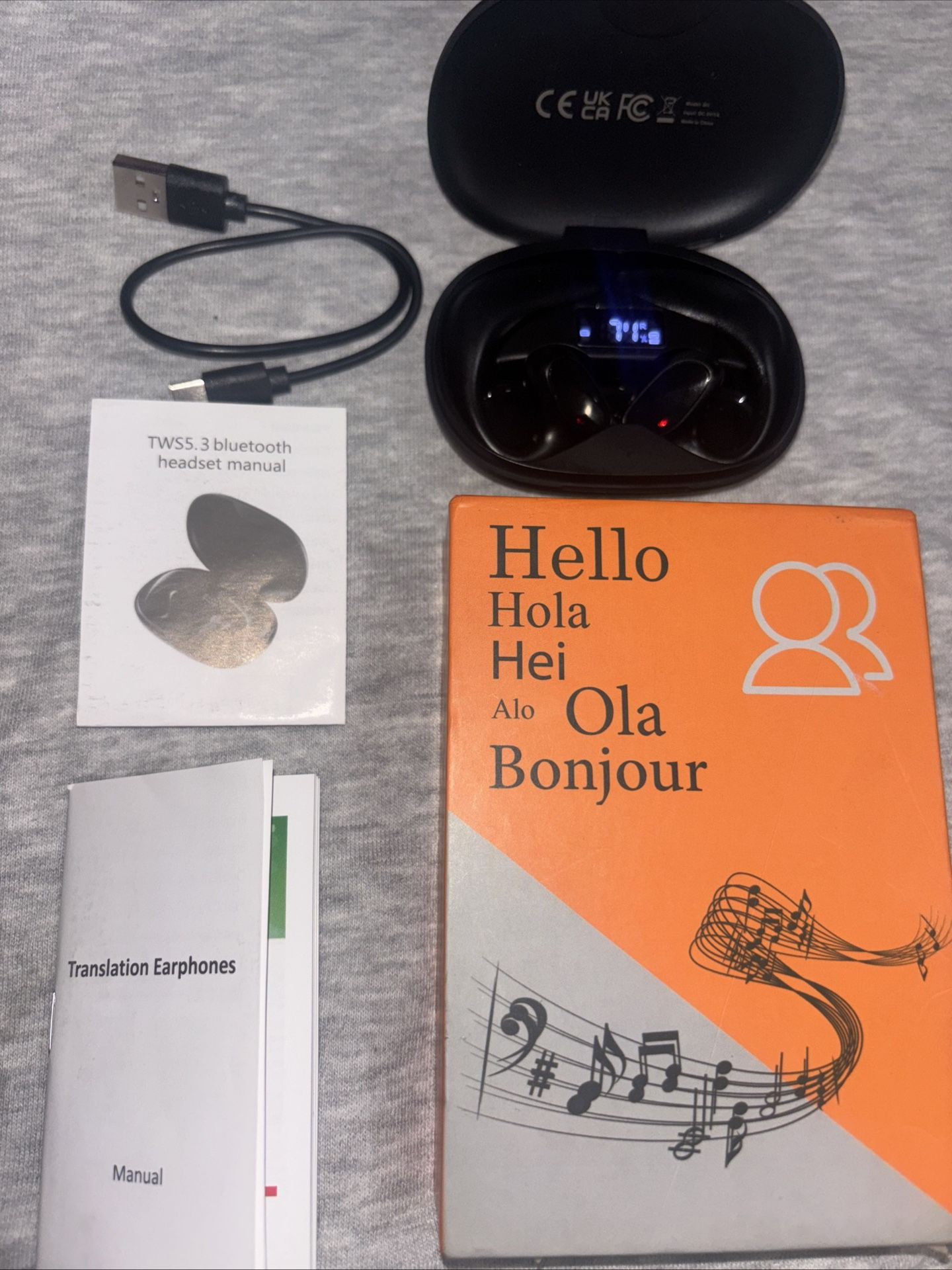 M8 Translator Earbuds 2-Way Real-Time Translation, BT 5.1, Clear Conversation