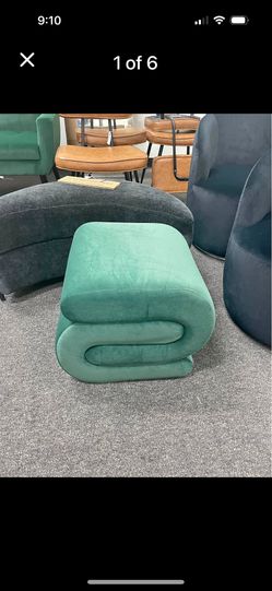 New Velvet Vanity Stool, Modern S-Shaped Pouf Ottoman Footrest Makeup Chair Foot Stool Under Desk