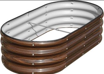 3 Big Brown Raised Garden Beds